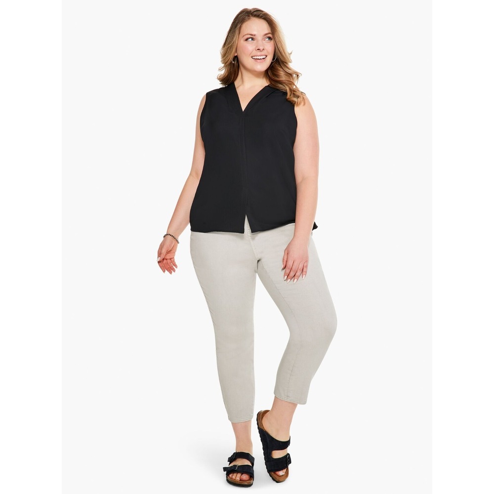 NWT Nic + Zoe Women's 14W All‎ Day Denim Slim Jean Cobblestone Gray